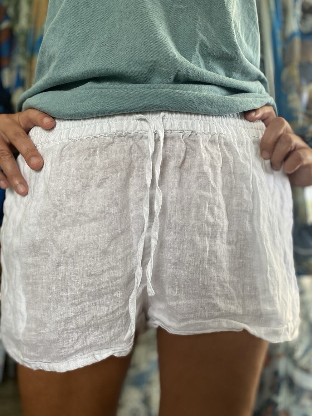 L*SPACE Rio Shorts 100% Linen White Woman’s M